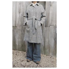 Burberry-casaco vintage Burberry em Tweed irlandês t 36/38-Cinza