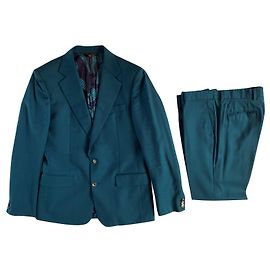 Roberto Cavalli Petrol green wool tailored suit Green