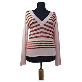 Bitte Kai Rand Rosa Gestreifter Pullover Bluse Pink