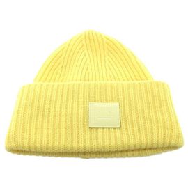 ACNE STUDIOS (Acne) Knit cap / wool / YLW / plain Yellow
