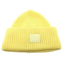 Acne-ACNE STUDIOS (Acne) Knit cap / wool / YLW / plain-Yellow