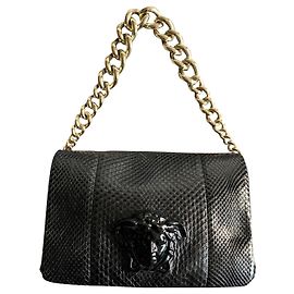 Bolso Versace Palazzo de pitón negro Negro