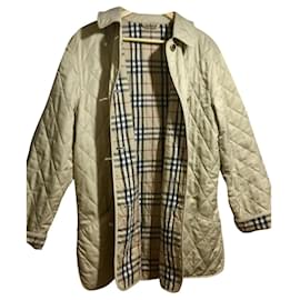 Burberry-chaqueta acolchada de rombos-Beige,Crudo