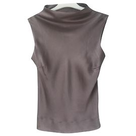 Zara Seidenbluse Taupe Taupe