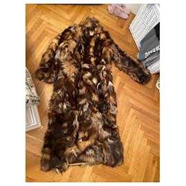 Pellessimo-Long manteau de fourrure-Marron