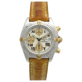 Breitling-BREITLING COCKPIT B WATCH13357 AUTOMATIC CHRONOGRAPH 37 MM GOLD STEEL WATCH-Silvery
