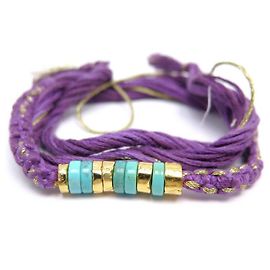 PULSEIRA ELEFANTE TURQUESA AURELIE BIDERMANN FIOS DE ALGODÃO ROXO Roxo