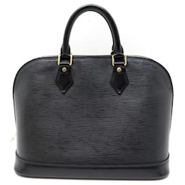 Louis Vuitton-LOUIS VUITTON ALMA HANDBAG PM M40302 IN BLACK PPE LEATHER HAND BAG-Black