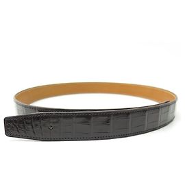 Autre Marque NOVA CORREIA EM T 85 95 FIVELA HERMES COMPATÍVEL 32MM COURO DE CROCODILO Marrom