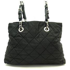 BOLSA DE MÃO PRADA EM LONA DE NYLON ACOLCHOADO PRETO Preto