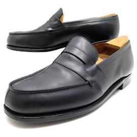 JM Weston-JM WESTON LOAFERS 180 7.5D 41.5 BLACK LEATHER STAINLESS STEEL SHOES-Black
