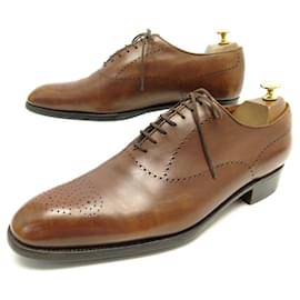 JM Weston-JM WESTON SAVILE SHOES 582 Richelieu 10D 44 FLOWERED TOE + SHOES-Brown