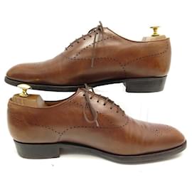 JM Weston-JM WESTON SAVILE SHOES 582 Richelieu 10D 44 FLOWERED TOE + SHOES-Brown