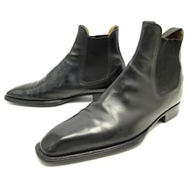 JM Weston-JM WESTON BEAUBOURG SHOES 631 Boots 9E 43 LARGE BLACK LEATHER BOOTS-Black