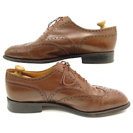 JM Weston-SHOES MANUFACTURE JM WESTON RICHELIEU 375 9E 43 LARGE LEATHER SHOES-Brown