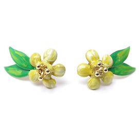 BOUCLES D'OREILLES PRADA FLEURS 1JO556 METAL DORE + BOITE FLOXERS EARRINGS Doré