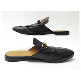 Gucci-GUCCI MULES PRINCETOWN SHOES 426219 11 IT 46 FR BLACK LEATHER BOX SHOES-Black