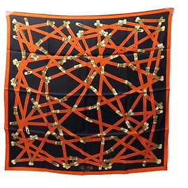 Hermès RARA SCIARPA HERMES TRES KELY SQUARE 70 SCIARPA IN SETA NERA SMERIGLIATA + SCATOLA Nero