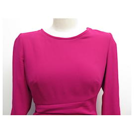 Paule Ka-PAULE KA LANGARMKLEID M 38 IN FUSHIA ROSA CREPE-KLEID-Fuschia