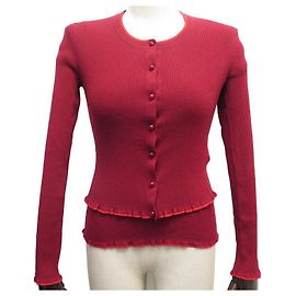 NEU TWIN SET PAULE KA WESTE + T-SHIRT TOP AUS WOLLE M 38 SCHWURWOLLE ROT Rot
