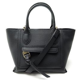 NOVA BOLSA LONGCHAMP MAILBOX S 10103BOLSA DE MÃO DE COURO PRETO HTA BANDOULIERE Preto