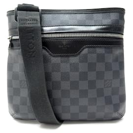 Louis Vuitton-LOUIS VUITTON THOMAS BAG IN DAMIER GRAPHITE CANVAS WITH SHOULDER POUCH-Dark grey