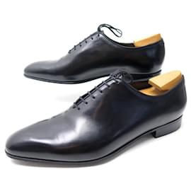 JM Weston-JM WESTON RICHELIEU CYCLING SHOES 496 10E 44 BLACK LEATHER PRINT-Black