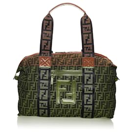 Fendi-Fendi Brown Zucca Canvas Travel Bag-Brown