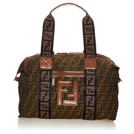 Saco do curso da lona de Fendi Brown Zucca Marrom