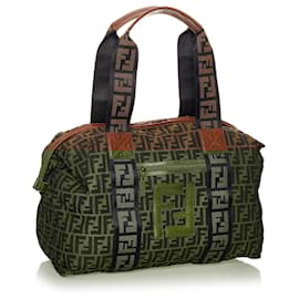 Fendi-Fendi Brown Zucca Canvas Travel Bag-Brown