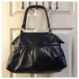 Fendi-Fendi Chef lambskin shoulder bag in black-Black,Gold hardware