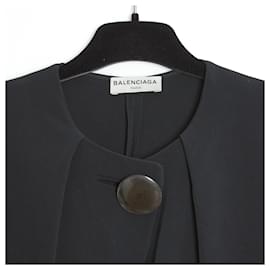 Balenciaga-Black silk blouse FR38-Noir