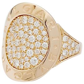 Bague en or rose Bulgari modèle "Bulgari Bulgari", diamants. Autre