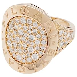 Bulgari-Modelo de anel de ouro rosa Bulgari "Bulgari Bulgari", diamantes.-Outro