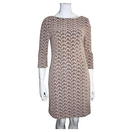 Diane Von Furstenberg DvF Sarita Acorn Robe en dentelle guipure Marron clair
