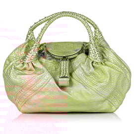 Fendi-Fendi Gold Spy Leather Handbag-Golden