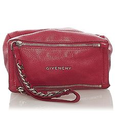 Givenchy Rote Mini-Pandora-Leder-Clutch-Tasche Rot
