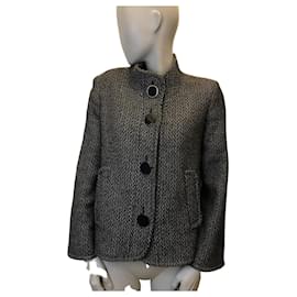 Weill marled wool-blend jacket Black White