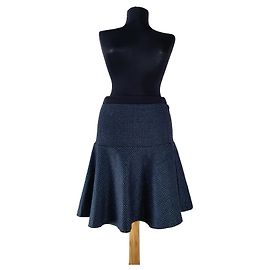 Saia Gingham Gerard Darel Azul Lã Azul