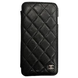 Chanel flap iPhone 6+ case Black Dark red