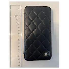 Chanel-iPhone con patta Chanel 6+ caso-Nero,Bordò