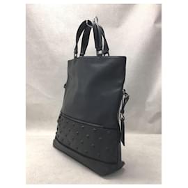 Versace-VERSACE Tote bag / leather / BLK / plain-Black