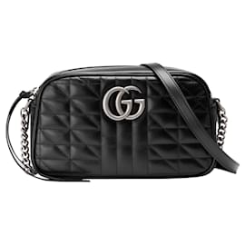 Gucci-Petit sac à bandoulière GG Marmont-Noir