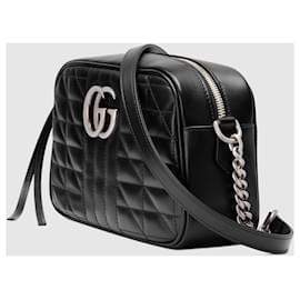 Gucci-Bolso de hombro pequeño GG Marmont-Negro