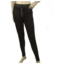 Zoe Karssen-Zoe Karssen Negro Glittery Sparkly Shiny Pantalón elástico pantalón talla S-Negro