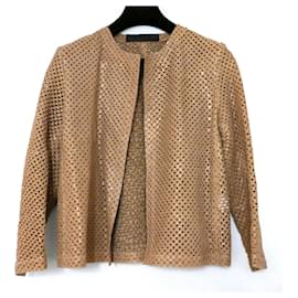 Enes Punchec Leather Jacket Beige
