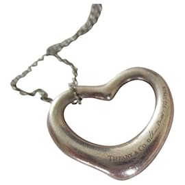Tiffany & Co-open heart necklace.-Silvery