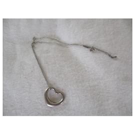 Tiffany & Co-open heart necklace.-Silvery