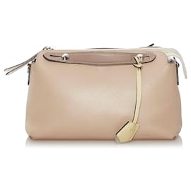 Fendi-Sacoche en cuir marron Fendi By The Way-Marron,Beige