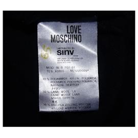 Love Moschino-LOVE MOSCHINO WOOL BLEND CHEST LOGO SWEATER-Black